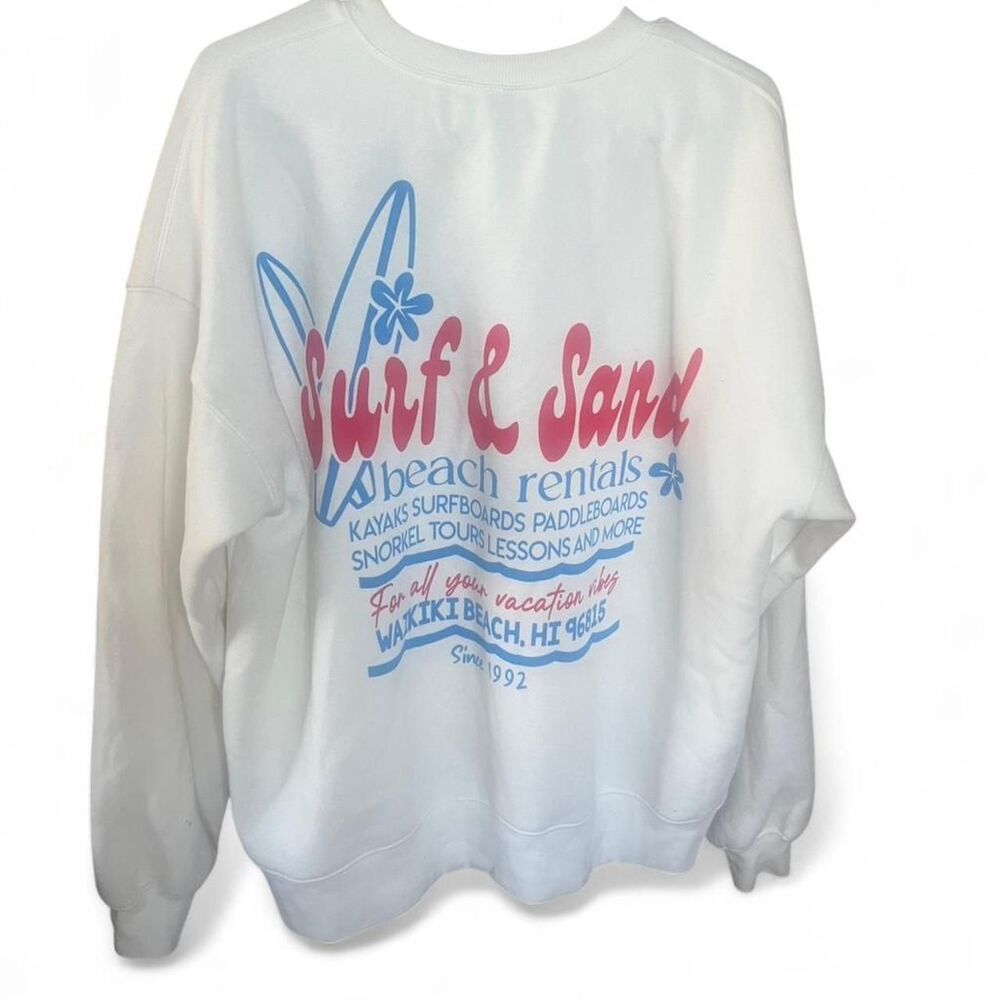 Wild Fable Woman's Vintage Oversized Surf Hawaii Crewneck Sweatshirt SZ S - Picture 2 of 2